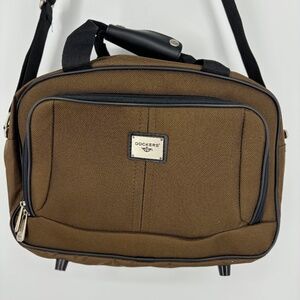 Dockers Small Size Carry On Travel Bag Brown Removable Shoulder Strap Zip Pocket